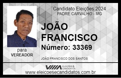 Candidato JOÃO FRANCISCO 2024 - PADRE CARVALHO - Eleições