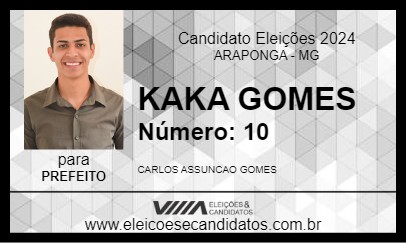 Candidato KAKA GOMES 2024 - ARAPONGA - Eleições