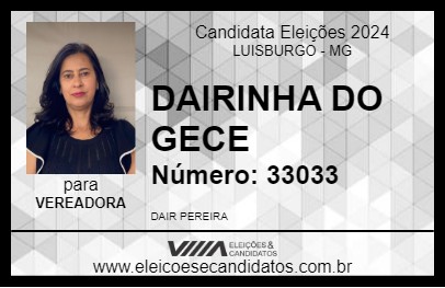 Candidato DAIRINHA DO GECE 2024 - LUISBURGO - Eleições