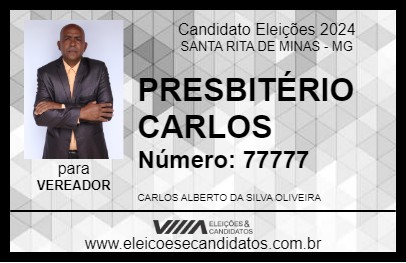 Candidato PRESBITÉRIO CARLOS 2024 - SANTA RITA DE MINAS - Eleições