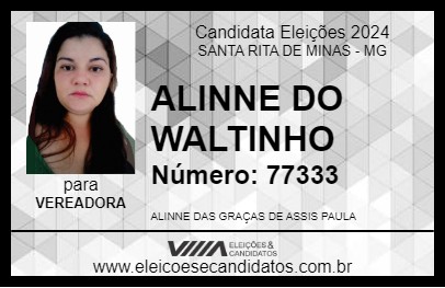 Candidato ALINNE DO WALTINHO 2024 - SANTA RITA DE MINAS - Eleições