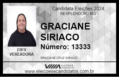 Candidato GRACIANE SIRIACO 2024 - RESPLENDOR - Eleições