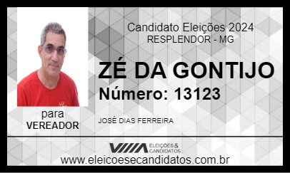 Candidato ZÉ DA GONTIJO 2024 - RESPLENDOR - Eleições