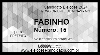 Candidato FABINHO 2024 - NOVO ORIENTE DE MINAS - Eleições