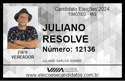 Candidato JULIANO RESOLVE 2024 - TIMÓTEO - Eleições