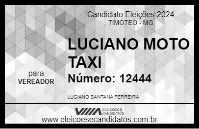 Candidato LUCIANO MOTO TAXI 2024 - TIMÓTEO - Eleições