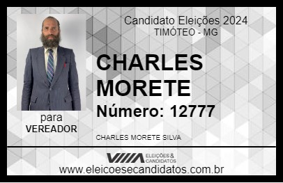 Candidato CHARLES MORETE 2024 - TIMÓTEO - Eleições