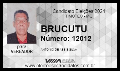 Candidato BRUCUTU 2024 - TIMÓTEO - Eleições