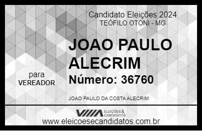 Candidato JOAO PAULO ALECRIM 2024 - TEÓFILO OTONI - Eleições