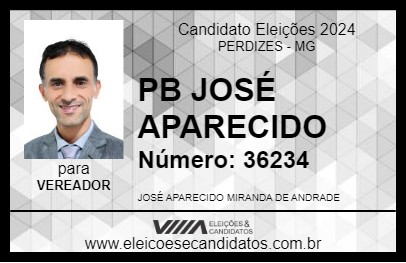 Candidato PB JOSÉ APARECIDO 2024 - PERDIZES - Eleições