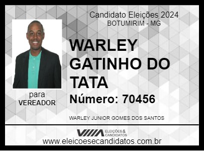 Candidato WARLEY GATINHO DO TATA 2024 - BOTUMIRIM - Eleições