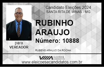 Candidato RUBINHO ARAUJO 2024 - SANTA RITA DE MINAS - Eleições