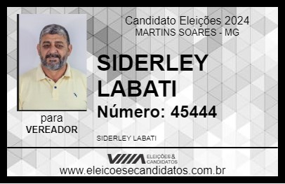 Candidato SIDERLEY LABATI 2024 - MARTINS SOARES - Eleições