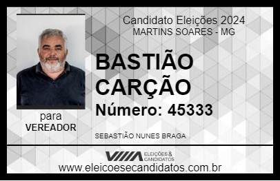 Candidato BASTIÃO CARÇÃO 2024 - MARTINS SOARES - Eleições