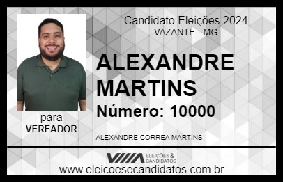 Candidato ALEXANDRE MARTINS 2024 - VAZANTE - Eleições