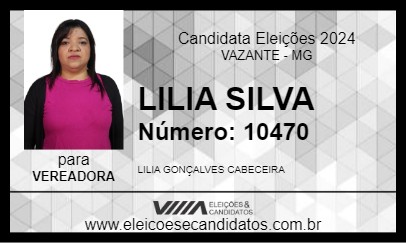 Candidato LILIA SILVA 2024 - VAZANTE - Eleições