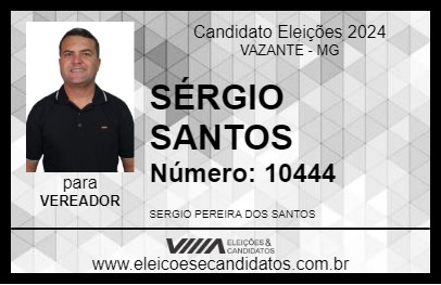 Candidato SÉRGIO SANTOS 2024 - VAZANTE - Eleições