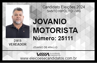 Candidato JOVANIO MOTORISTA 2024 - SANTO HIPÓLITO - Eleições