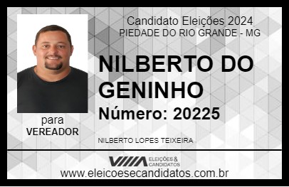 Candidato NILBERTO DO GENINHO 2024 - PIEDADE DO RIO GRANDE - Eleições