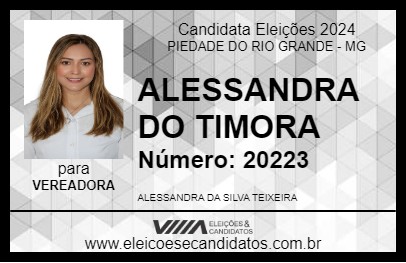 Candidato ALESSANDRA DO TIMORA 2024 - PIEDADE DO RIO GRANDE - Eleições