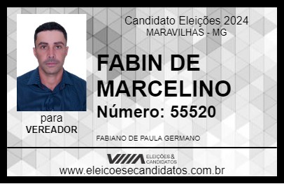 Candidato FABIN DE MARCELINO 2024 - MARAVILHAS - Eleições