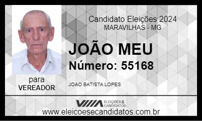 Candidato JOÃO DE GERALDÃO 2024 - MARAVILHAS - Eleições