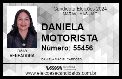 Candidato DANIELA MOTORISTA 2024 - MARAVILHAS - Eleições