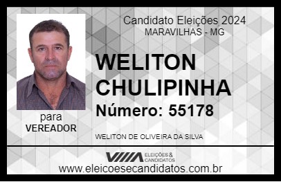 Candidato WELITON CHULIPINHA 2024 - MARAVILHAS - Eleições