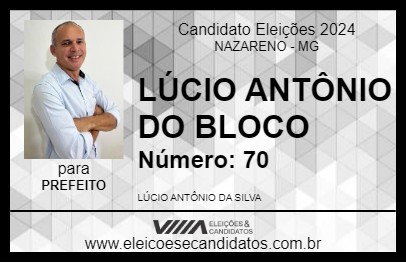 Candidato LÚCIO ANTÔNIO DO BLOCO 2024 - NAZARENO - Eleições