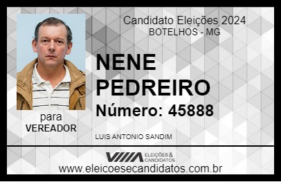 Candidato NENE PEDREIRO 2024 - BOTELHOS - Eleições