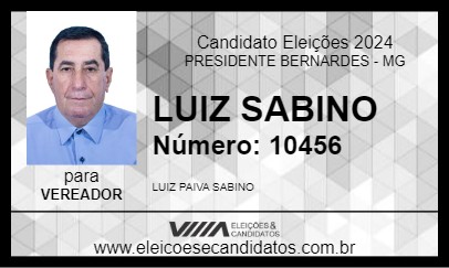 Candidato LUIZ SABINO 2024 - PRESIDENTE BERNARDES - Eleições