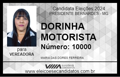 Candidato DORINHA MOTORISTA 2024 - PRESIDENTE BERNARDES - Eleições