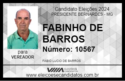 Candidato FABINHO DE BARROS 2024 - PRESIDENTE BERNARDES - Eleições