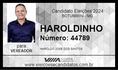 Candidato HAROLDINHO 2024 - BOTUMIRIM - Eleições