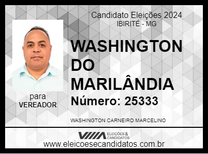 Candidato WASHINGTON DO MARILÂNDIA 2024 - IBIRITÉ - Eleições