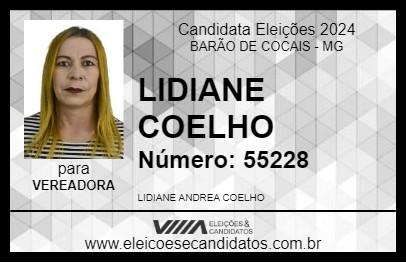 Candidato LIDIANE COELHO 2024 - BARÃO DE COCAIS - Eleições