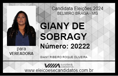 Candidato GIANY DE SOBRAGY 2024 - BELMIRO BRAGA - Eleições