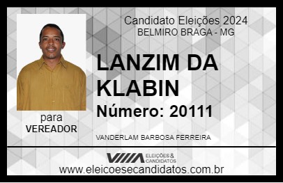 Candidato LANZIM DA KLABIN 2024 - BELMIRO BRAGA - Eleições