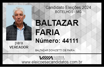 Candidato BALTAZAR FARIA 2024 - BOTELHOS - Eleições