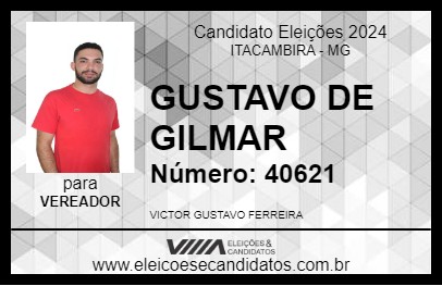 Candidato GUSTAVO DE GILMAR 2024 - ITACAMBIRA - Eleições