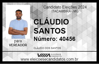 Candidato CLÁUDIO SANTOS 2024 - ITACAMBIRA - Eleições