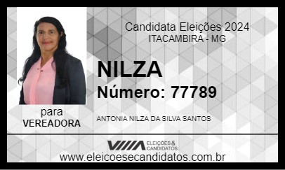 Candidato NILZA 2024 - ITACAMBIRA - Eleições