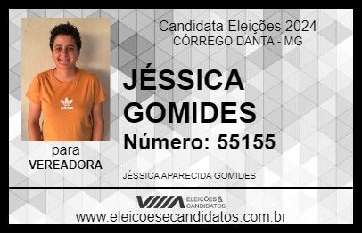 Candidato JÉSSICA GOMIDES 2024 - CÓRREGO DANTA - Eleições