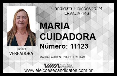 Candidato MARIA CUIDADORA 2024 - ERVÁLIA - Eleições