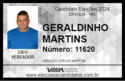 Candidato GERALDINHO MARTINS 2024 - ERVÁLIA - Eleições