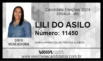 Candidato LILI DO ASILO 2024 - ERVÁLIA - Eleições