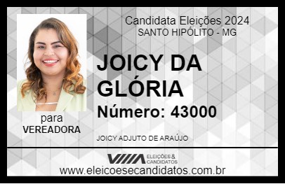 Candidato JOICY DA GLÓRIA 2024 - SANTO HIPÓLITO - Eleições