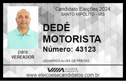 Candidato DEDÉ MOTORISTA 2024 - SANTO HIPÓLITO - Eleições