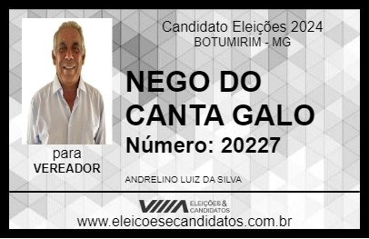 Candidato NEGO DO CANTA GALO 2024 - BOTUMIRIM - Eleições