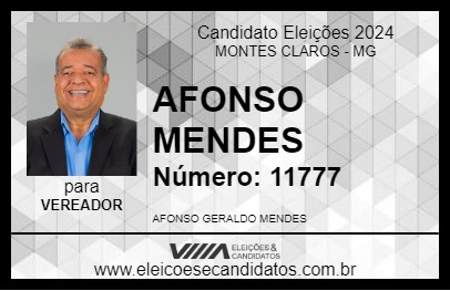 Candidato AFONSO MENDES 2024 - MONTES CLAROS - Eleições